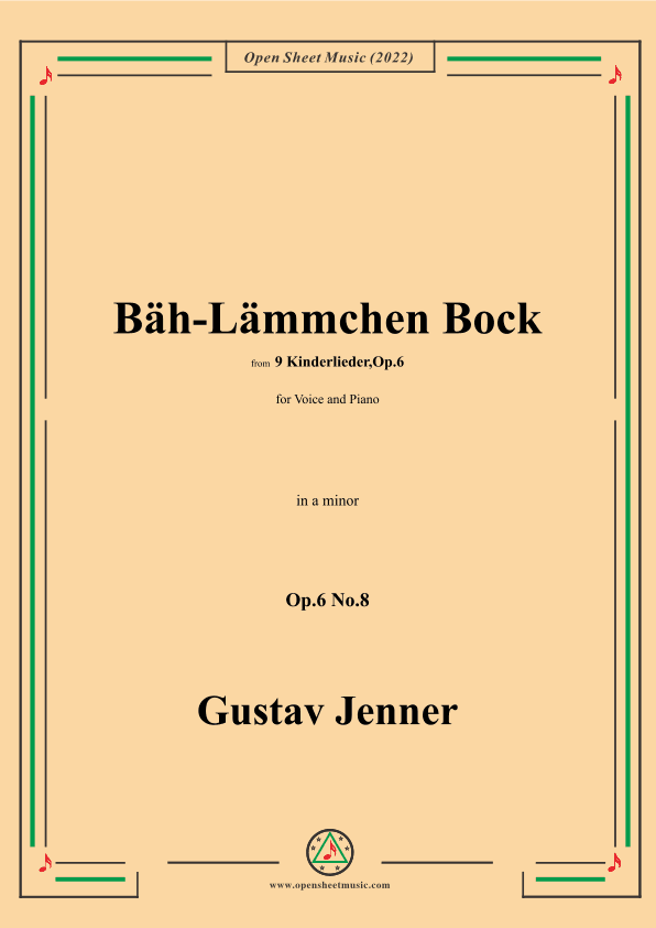 Jenner-Bäh-Lämmchen Bock,in a minor,Op.6 No.8 (arr. OSM Press)