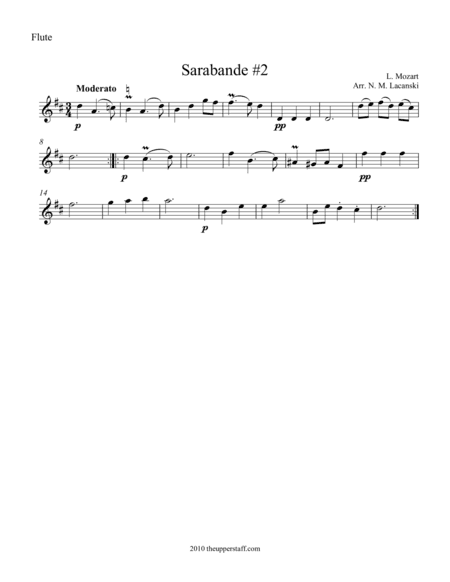 Sarabande #2 (arr. Nick Lacanski)