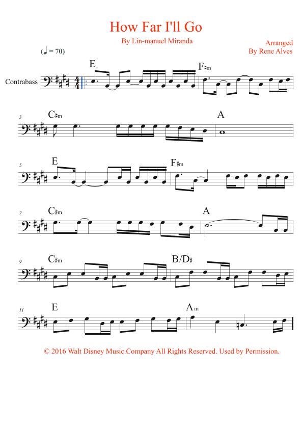 How Far I'll Go (arr. By Rene Alves)