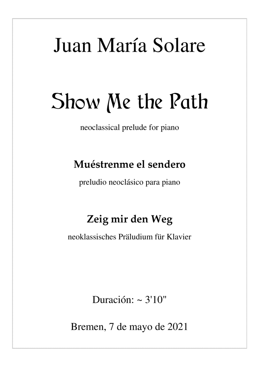 Show Me the Path [piano solo]