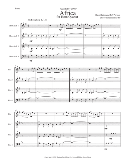 Africa (arr. Jonathan Snyder)
