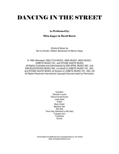Dancing In The Street (arr. Jim Farley www.arrangementsone.com)