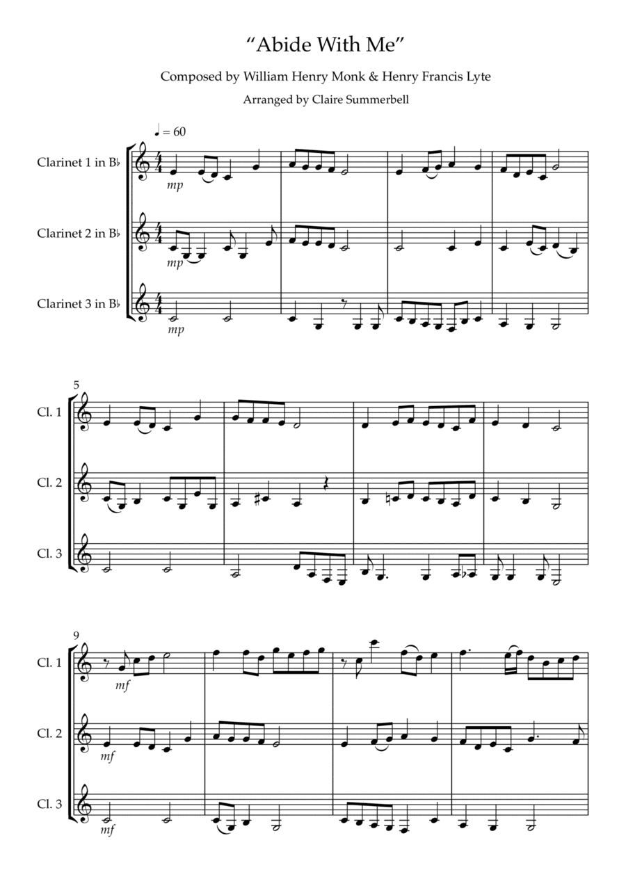Abide With Me - Easy Clarinet Trio (arr. Claire Summerbell)
