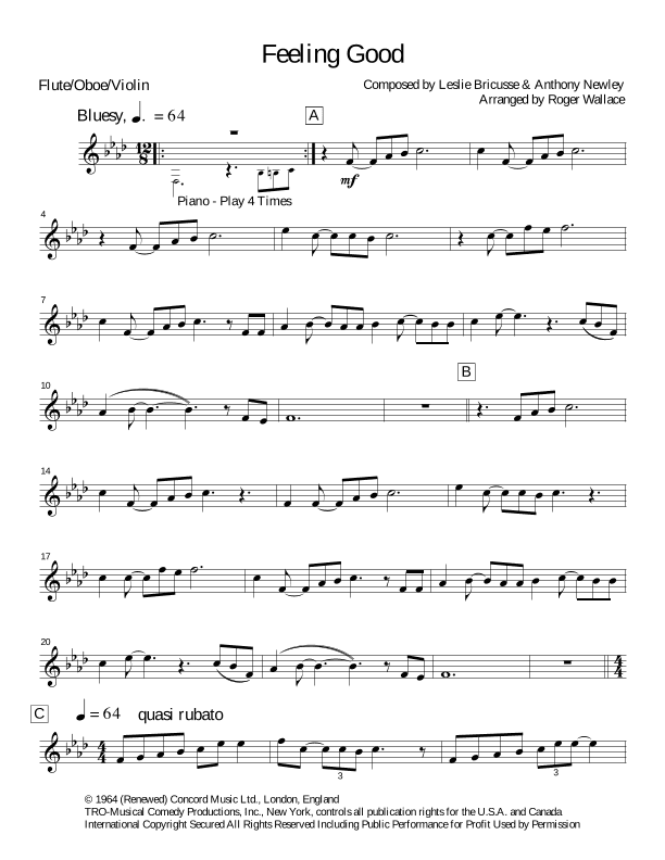 Feeling Good (arr. Roger Wallace)