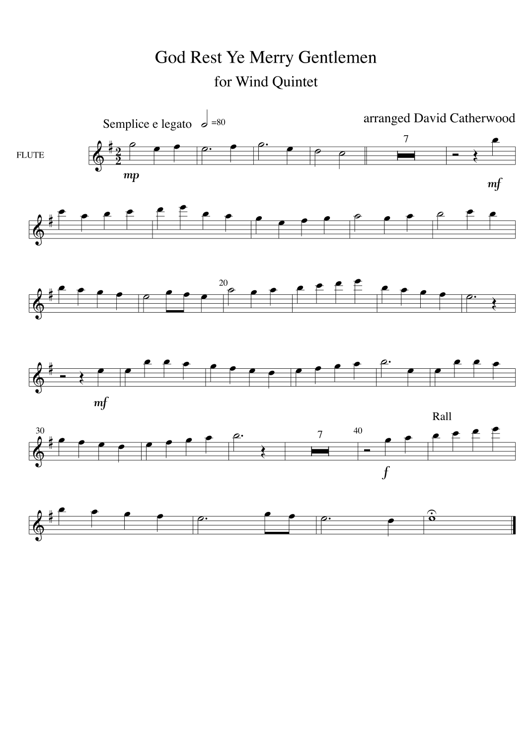 God Rest Ye Merry Gentlemen  - arranged for Wind Quintet by David Catherwood (arr. David Catherwood)