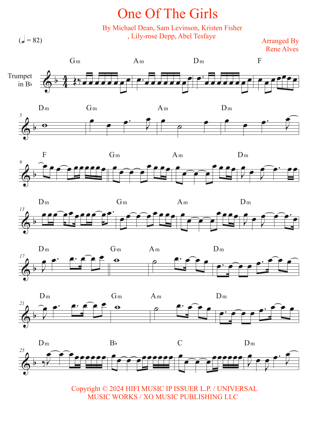 One Of The Girls (arr. Rene Alves)