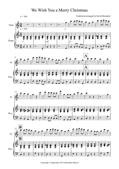 We Wish You a Merry Christmas for Flute and Piano (arr. David Burndrett)