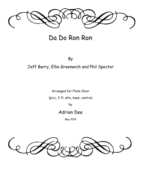 Da Doo Ron Ron (when He Walked Me Home) (arr. Adrian Dee)