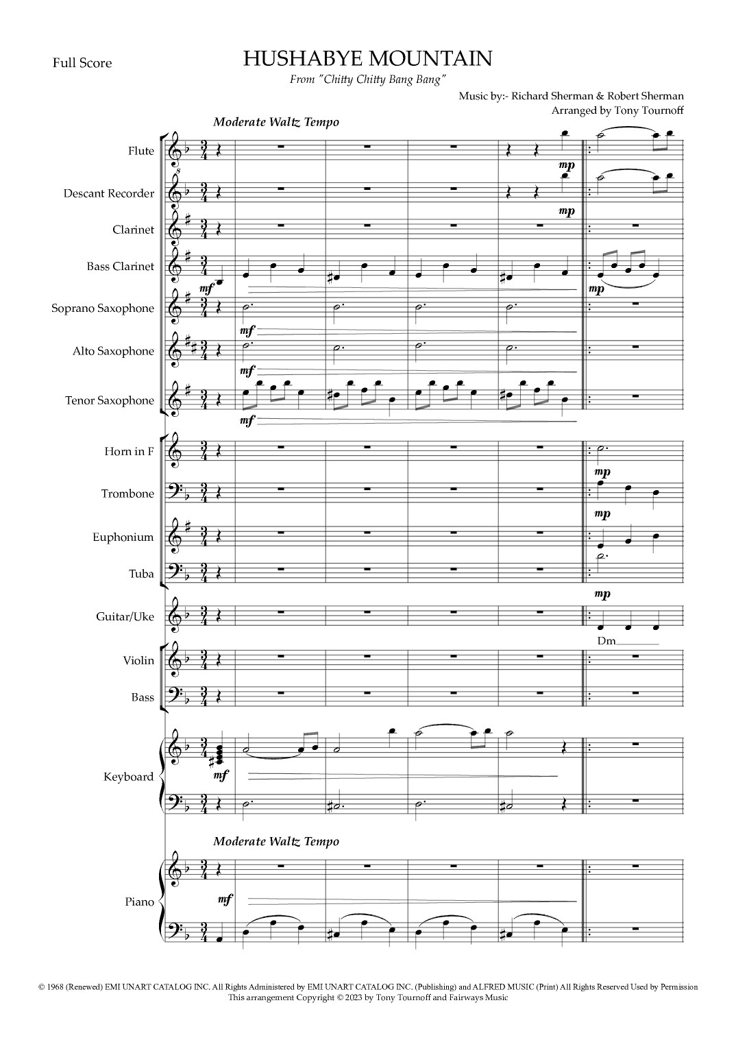 Hushabye Mountain (arr. Tony Tournoff)