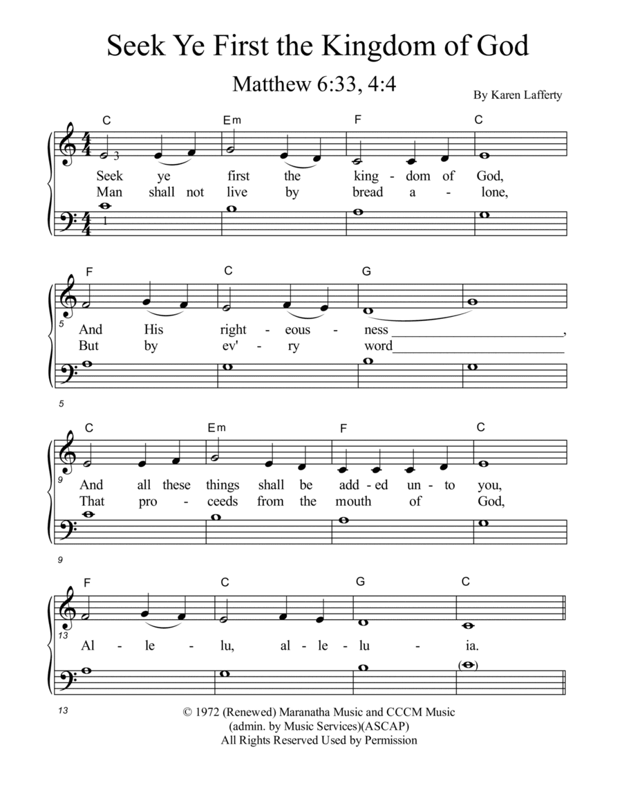 Seek Ye First (arr. Dana Thynes)