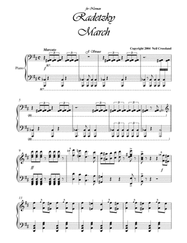 Strauss - Radetzky March for Piano Solo (arr. Neil Crossland)