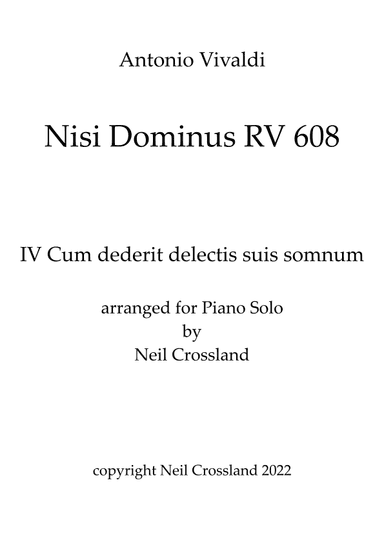 Cum dederit (arr. Neil Crossland)