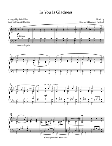 In You Is Gladness (In Dir Ist Freude) (arr. Erik Kihss)