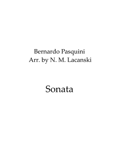 Sonata (arr. Nick M Lacanski)