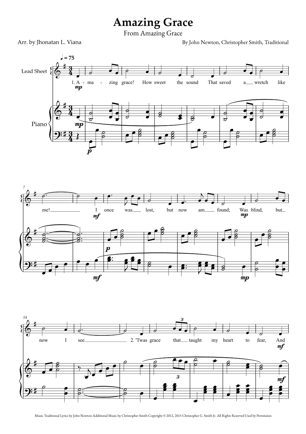Amazing Grace (arr. Jhonatan Lucio Viana)
