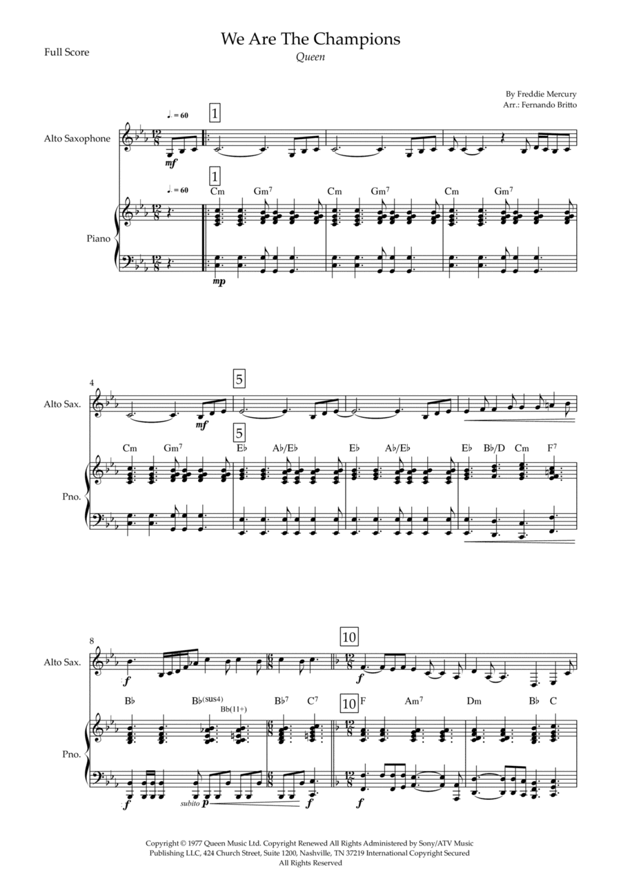 We Are The Champions (arr. Fernando Britto)