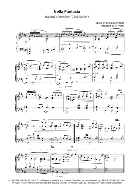 Nella Fantasia (arr. P. Petrof)