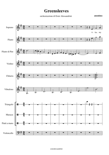 Greenleaves (ensamble and piano) (arr. Ester Alessandrini)