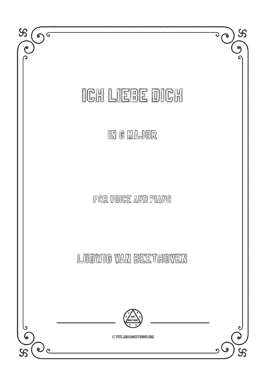 Beethoven-Ich liebe dich in G Major,for voice and piano (arr. MSM)