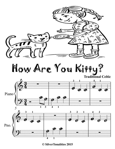 How Are You Kitty Beginner Piano Sheet Music (arr. SilverTonalities)
