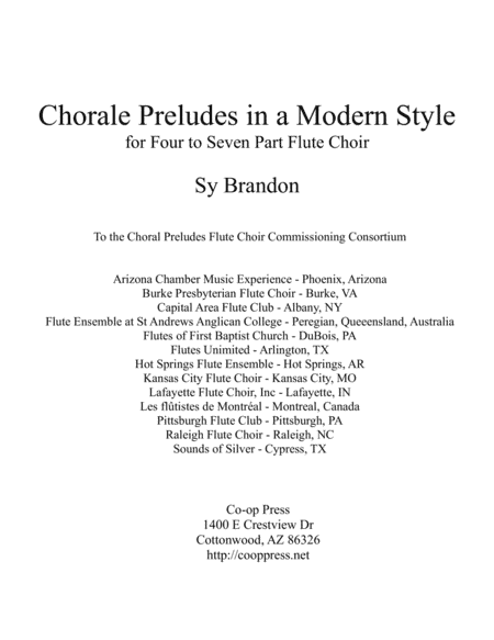 Chorale Preludes in a Modern Style (arr. Sy Brandon)