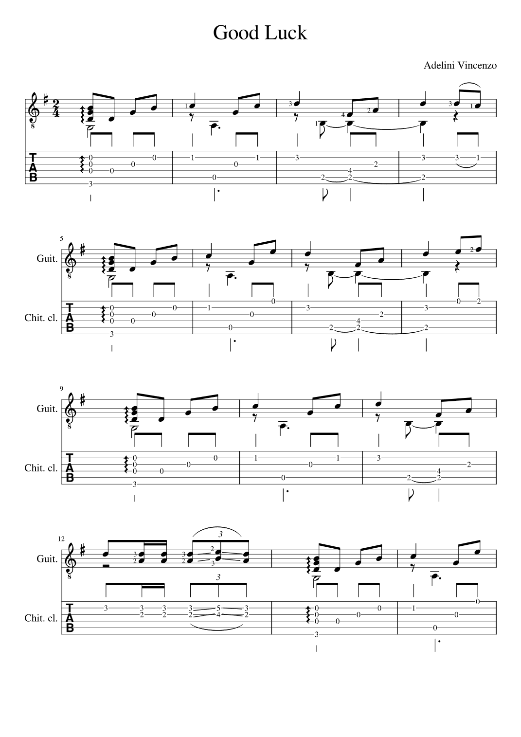 Good Luck! (SheetMusic + TAB)