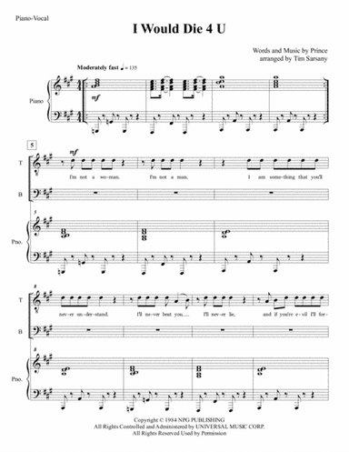 I Would Die 4 U (arr. Tim Sarsany)