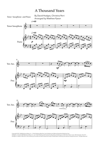A Thousand Years (arr. Matthew pyeon)