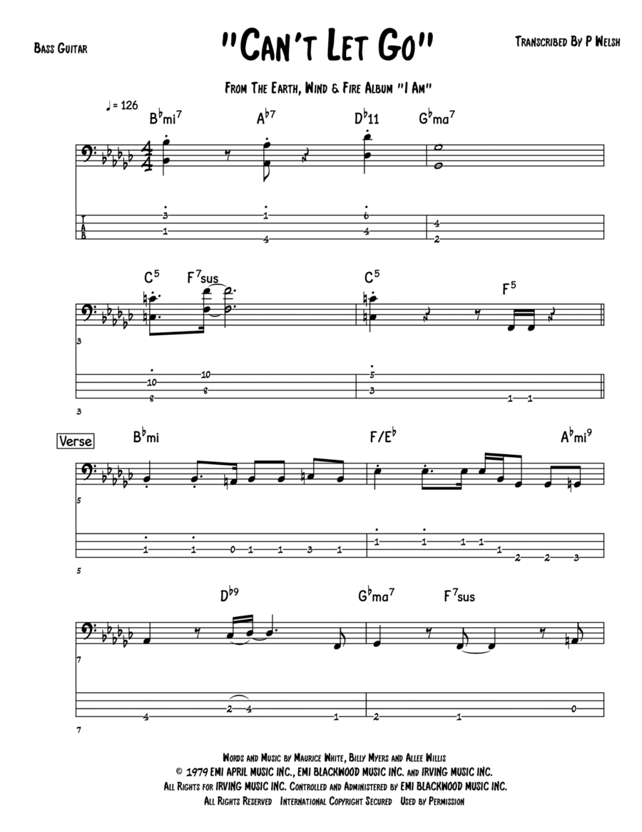 Can't Let Go (arr. Accubass)