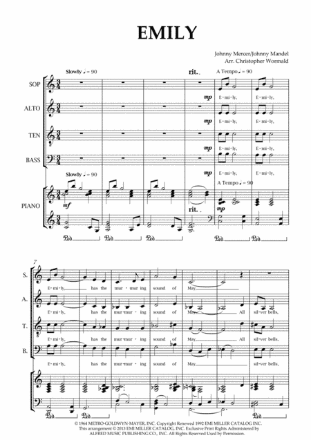 Emily (arr. Christopher Wormald)
