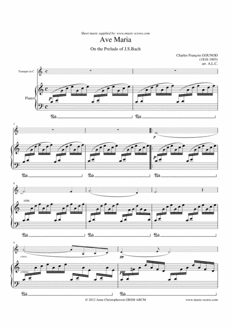 Ave Maria - Trumpet in C and Piano (arr. Anne Christopherson GRSM ARCM)
