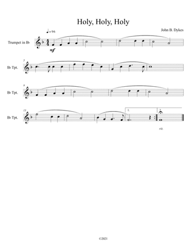 Holy, Holy, Holy (trumpet solo) (arr. B. C. Dockery)