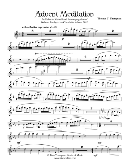 Advent Meditation (flute score) (arr. Thomas C, Thompson)