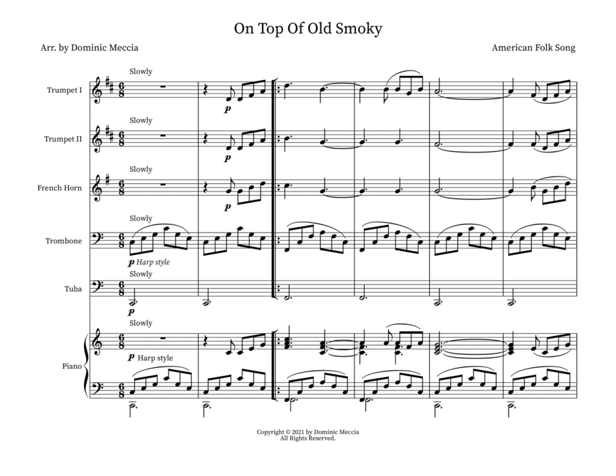 On Top Of Old Smoky (arr. Dominic Meccia)