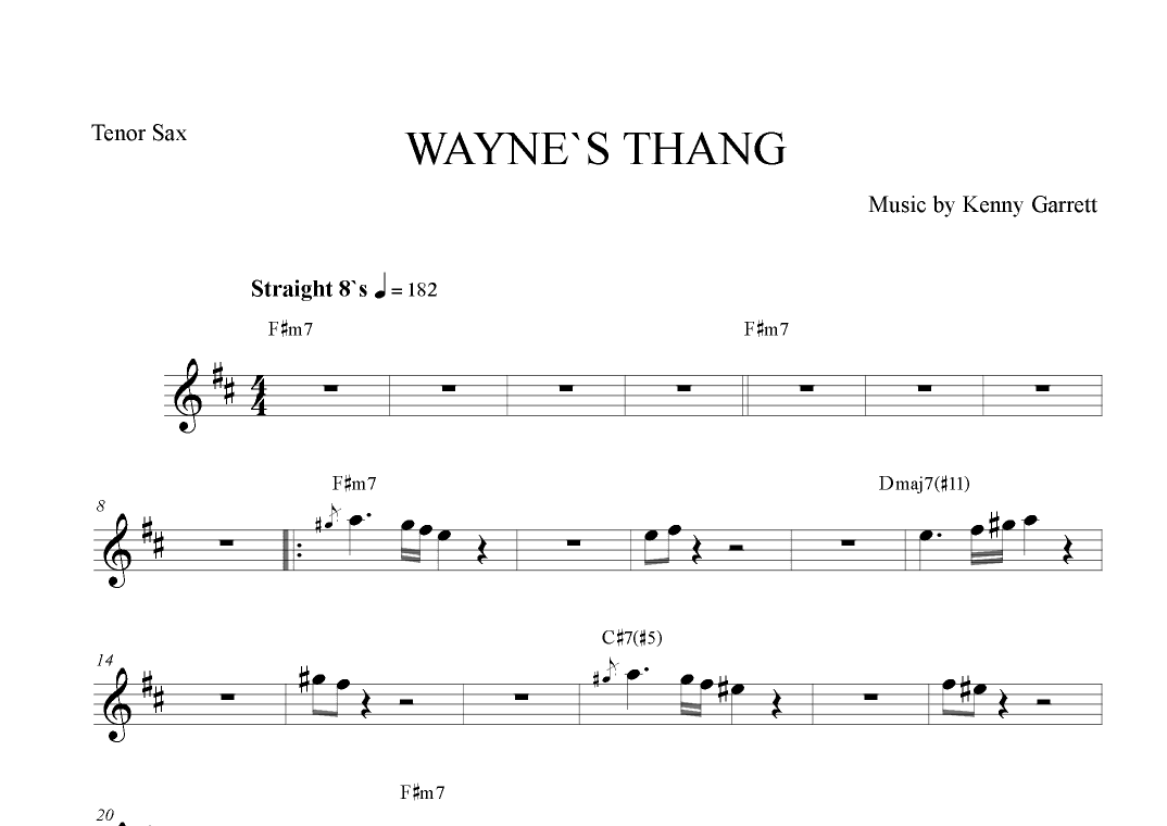 Wayne's Thang (arr. The Sheet Music Library)