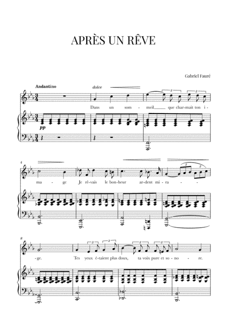 Fauré - Après un Rêve (Original Version) (arr. Cadenza Editions)