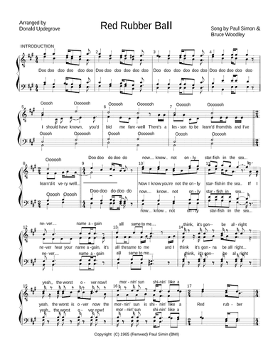 Red Rubber Ball (arr. Donald Updegrove)