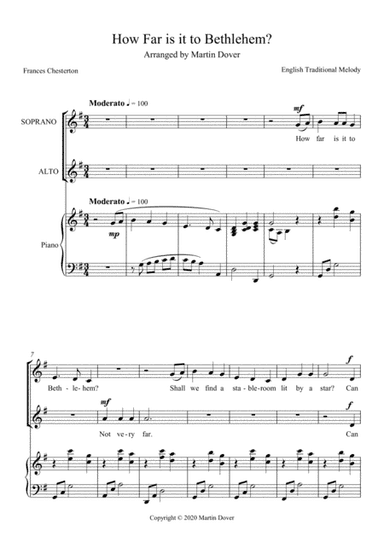 How far is it to Bethlehem? SA Two part Choir (arr. Martin Dover)
