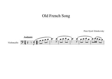 Old French Song - Peter Ilyich Tchaikovsky (Cello) (arr. Digital Book Music)