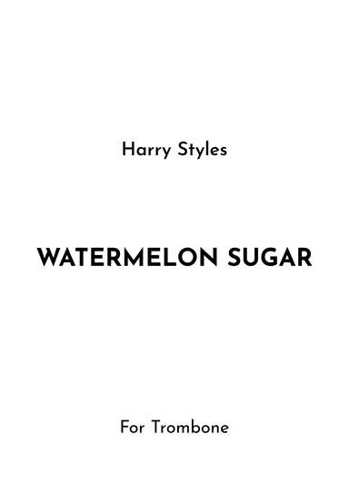 Watermelon Sugar (arr. Jireh J.)