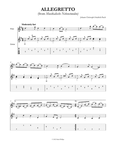 Allegretto (from Musikalische Nebenstunden) (arr. Mark Phillips)