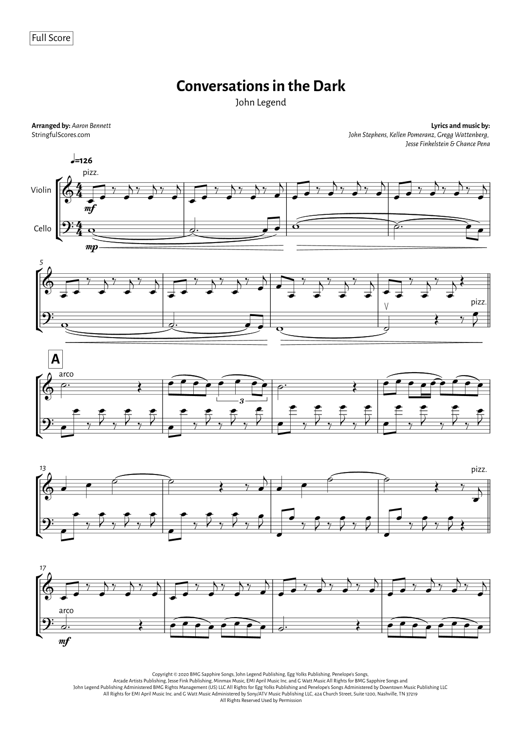 Conversations In The Dark (arr. Aaron Bennett)