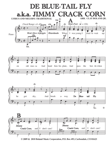 DE BLUE-TAIL FLY a.k.a. JIMMY CRACK CORN (arr. Clay Boland Jr.)