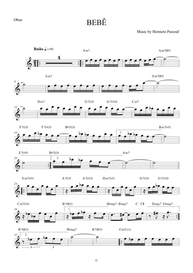 Bebê by Hermeto Pascoal - for Oboe (arr. The Sheet Music Library)