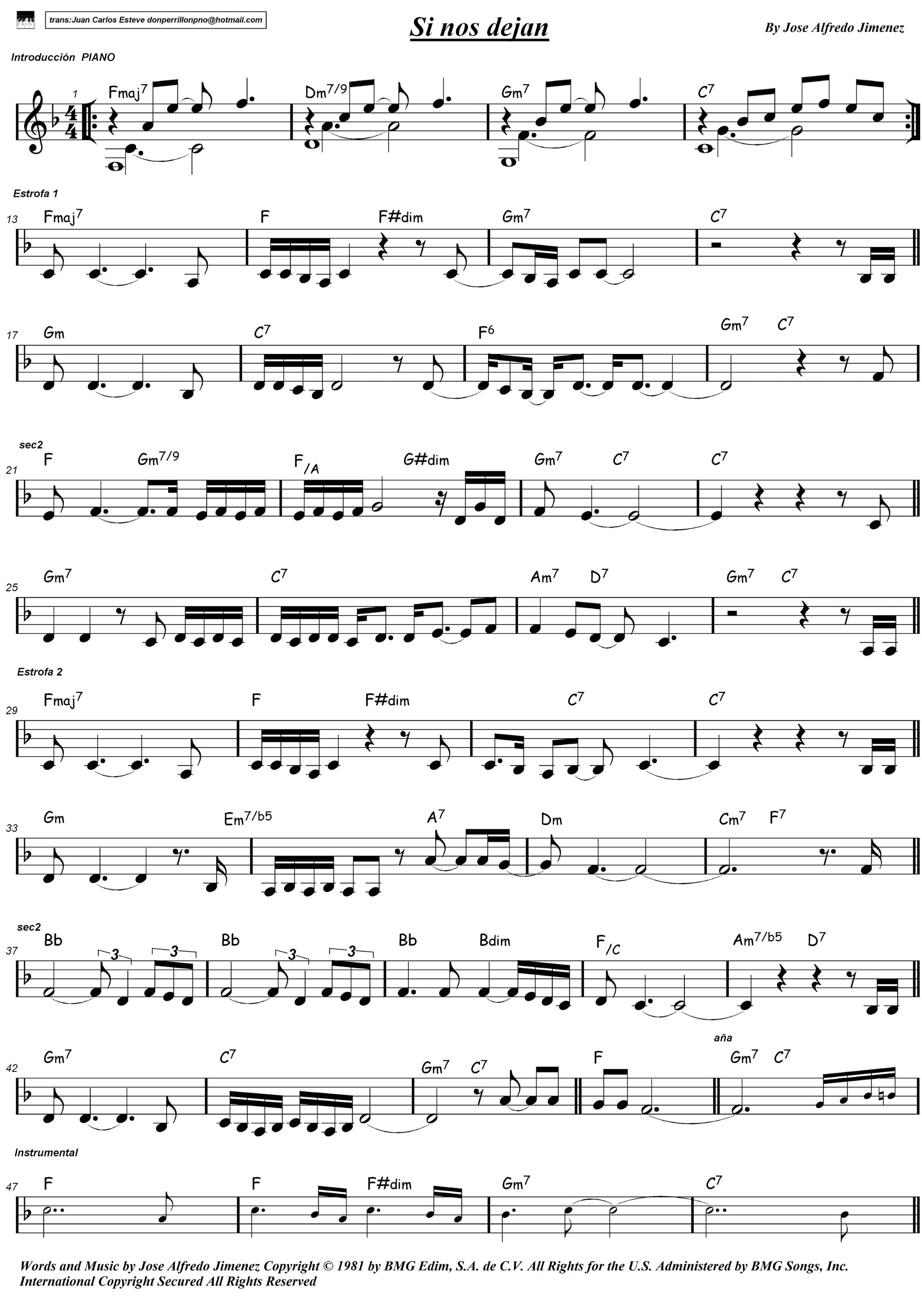 Si Nos Dejan (arr. juan carlos esteve / Gran Coda)