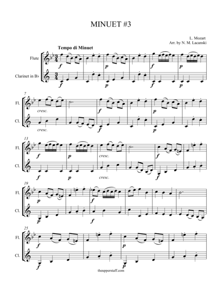 Minuet #3 (arr. Nick Lacanski)