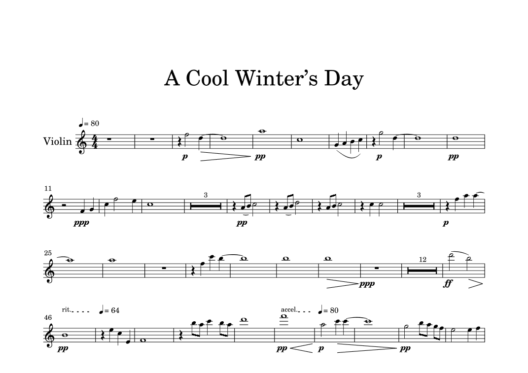 A Cool Winter’s Day- Violin Part