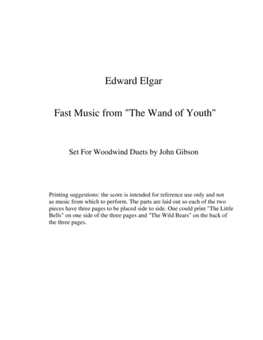 Elgar Scherzino and The Wild Bears for two clarinets (arr. John Gibson)