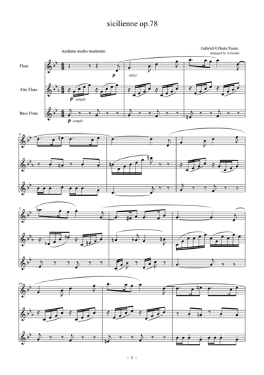 sicilienne for flute trio (arr. Akemi Hirano)