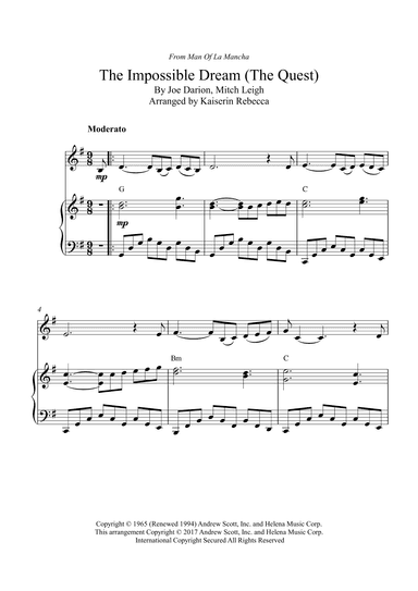 The Impossible Dream (the Quest) (arr. Kaiserin Rebecca)